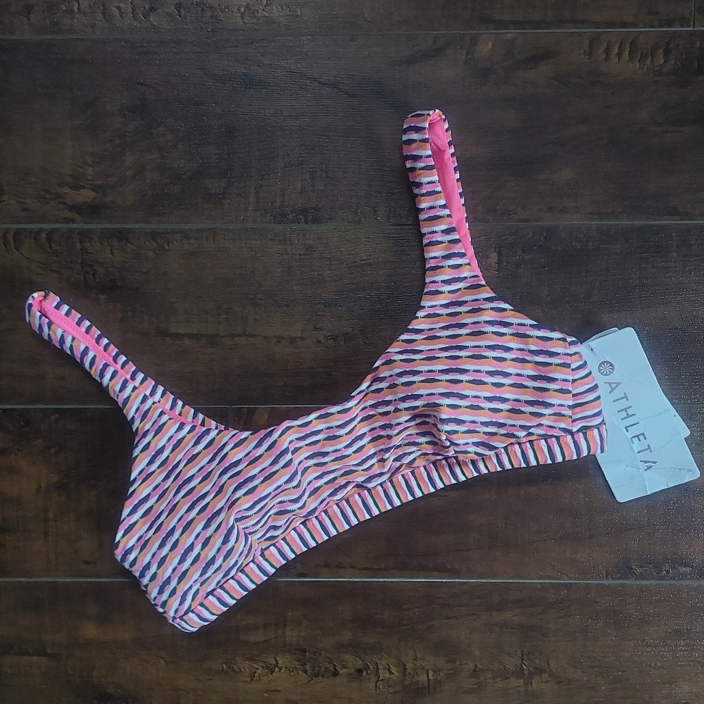 Athleta Marbella Scoop Neck Bikini Top NWT Pink Size XS - Picture 1 of 11